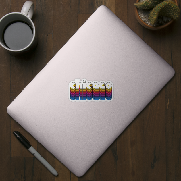 Chicago Pride // Retro Rainbow Design by darklordpug